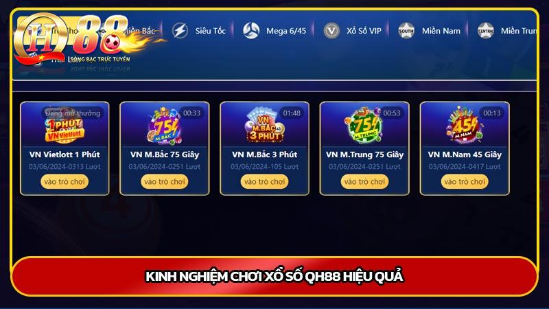 Kinh nghiệm chơi xổ số Qh88 hiệu quả